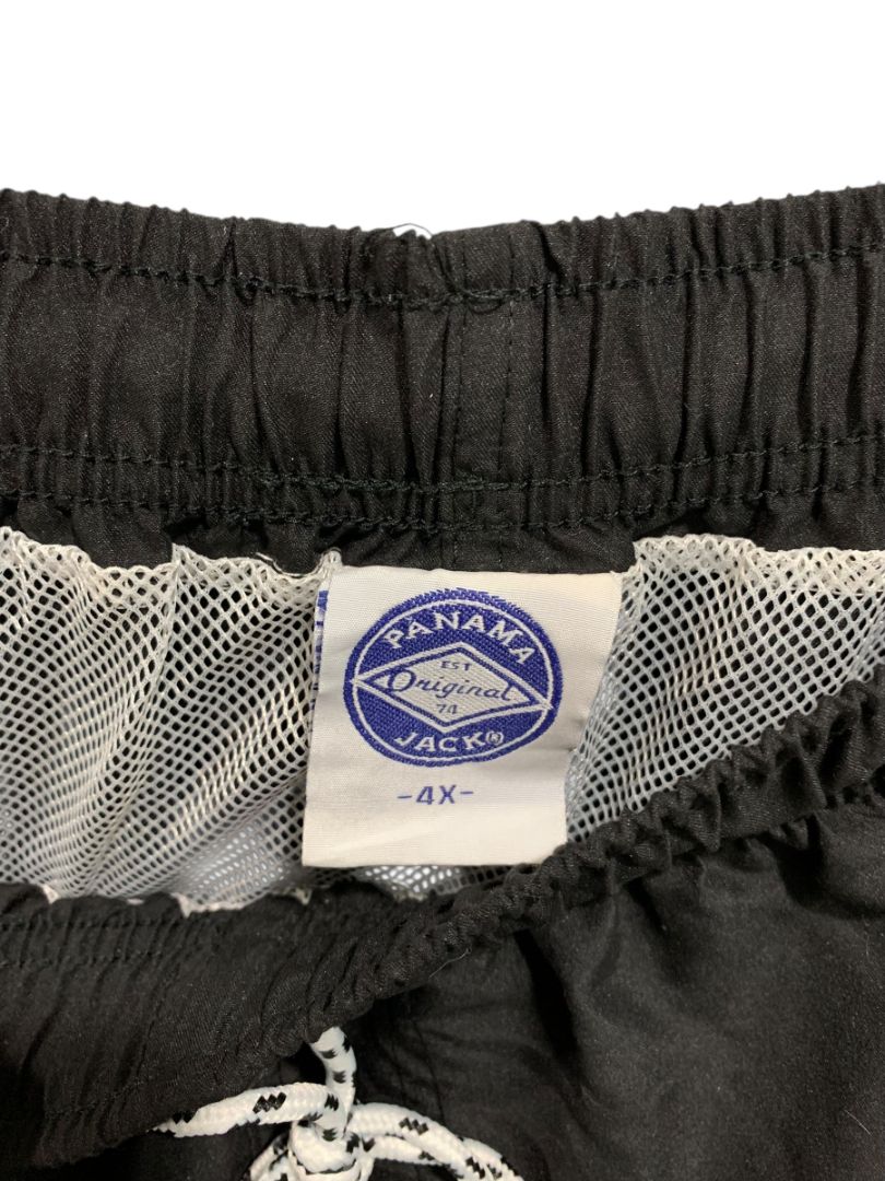 Size 4X Panama Jack Mens Pull on Black Swim Trunks New 18.5"