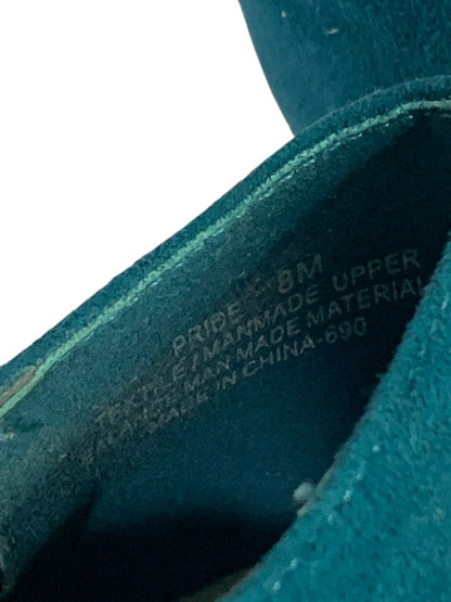 Size 8M Impo Womens Faux Suede Teal Lasercut 4.25" Heel Shoes