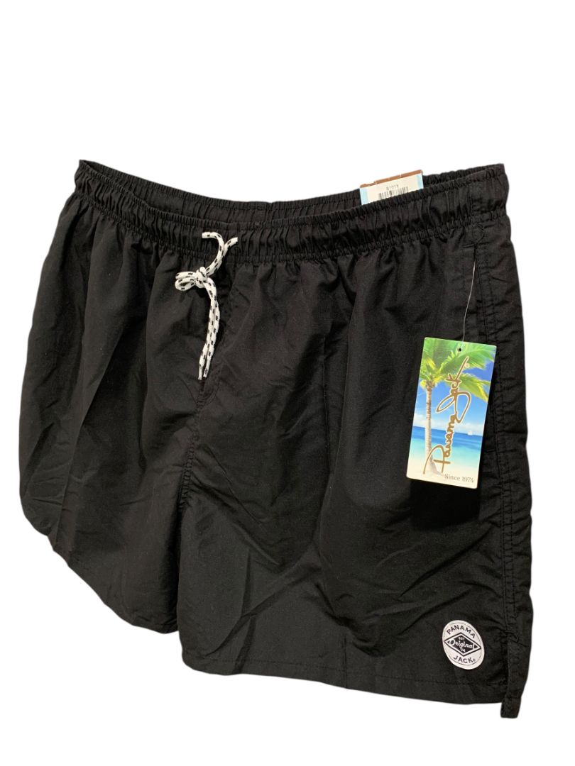 Size 4X Panama Jack Mens Pull on Black Swim Trunks New 18.5"