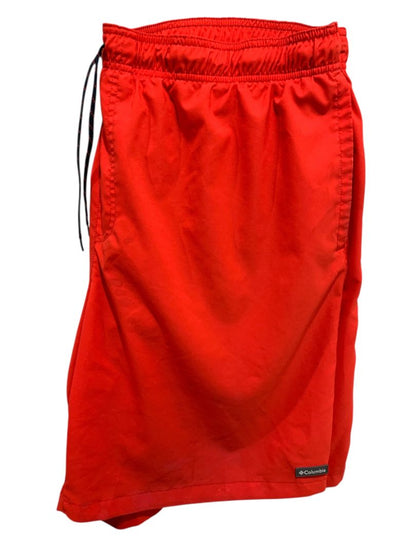 Size XXL Columbia Mens Red Swim Trunks Lined Zip Pocket 8" Inseam