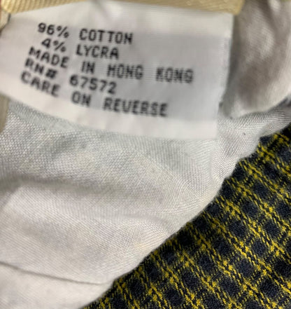 Size 32 x 34 Reactor Denim Mens Yellow Plaid Tapered Fitted Jeans