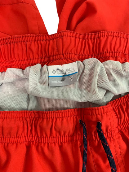 Size XXL Columbia Mens Red Swim Trunks Lined Zip Pocket 8" Inseam