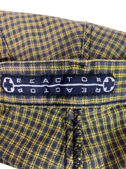 Size 32 x 34 Reactor Denim Mens Yellow Plaid Tapered Fitted Jeans