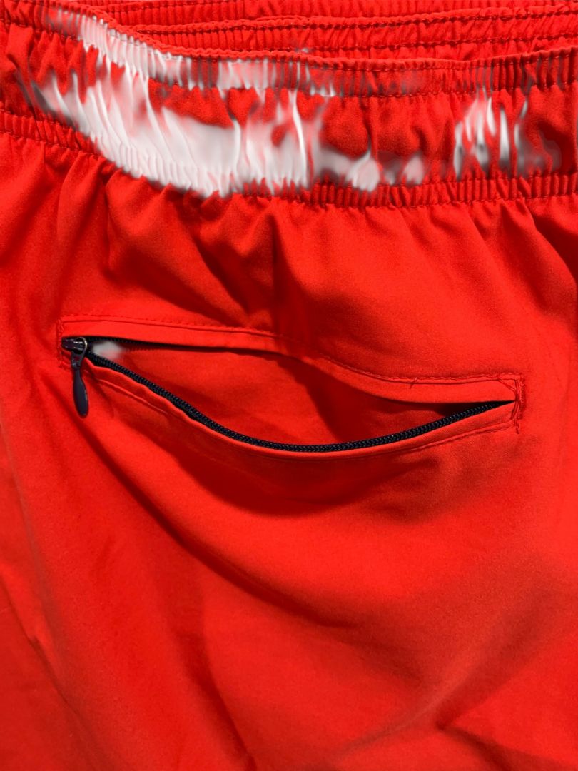 Size XXL Columbia Mens Red Swim Trunks Lined Zip Pocket 8" Inseam