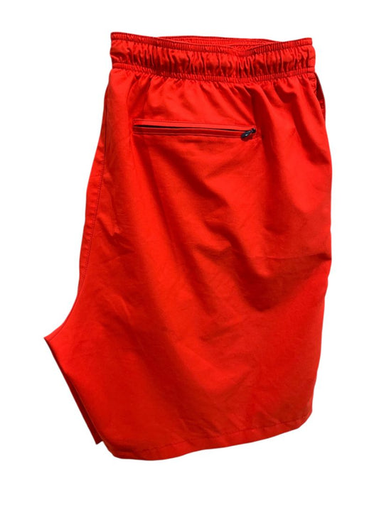 Size XXL Columbia Mens Red Swim Trunks Lined Zip Pocket 8" Inseam