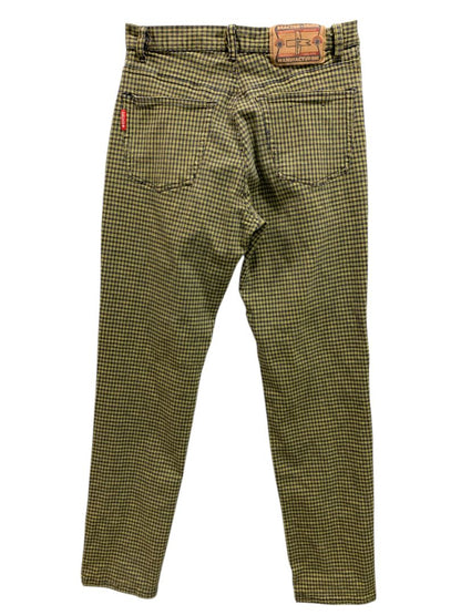 Size 32 x 34 Reactor Denim Mens Yellow Plaid Tapered Fitted Jeans