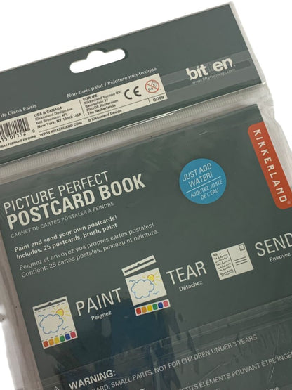Kikkerland Picture Perfect Postcard Book 25 Postcards Paint Tear Send