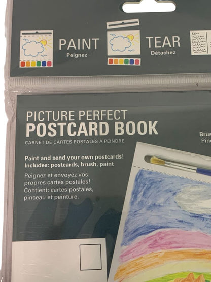 Kikkerland Picture Perfect Postcard Book 25 Postcards Paint Tear Send