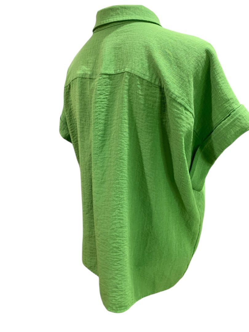 Size XXL Simply Vera Wang Womens Spring Green 1/2 Button Up Shirt Textured
