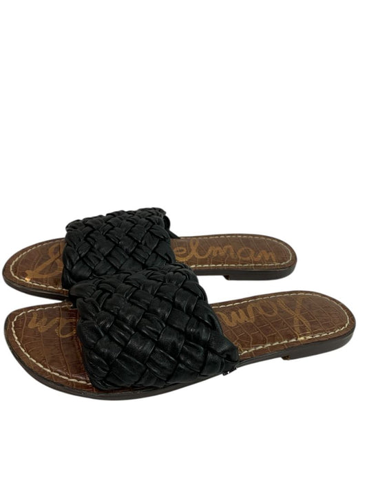Size 8M Sam Edelman Womens Griffin Black Leather Slide Sandals