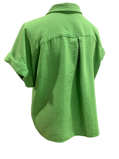 Size XXL Simply Vera Wang Womens Spring Green 1/2 Button Up Shirt Textured