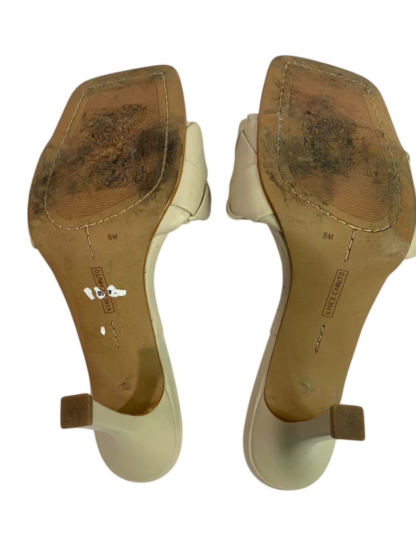 Size 8M Vince Camuto Brelanie Tan Leather Sandals 3.5" Heels