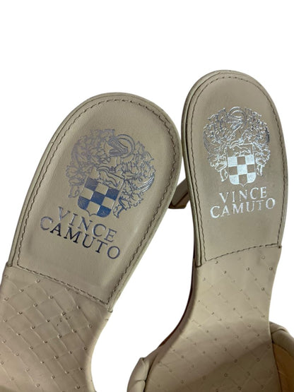 Size 8M Vince Camuto Brelanie Tan Leather Sandals 3.5" Heels