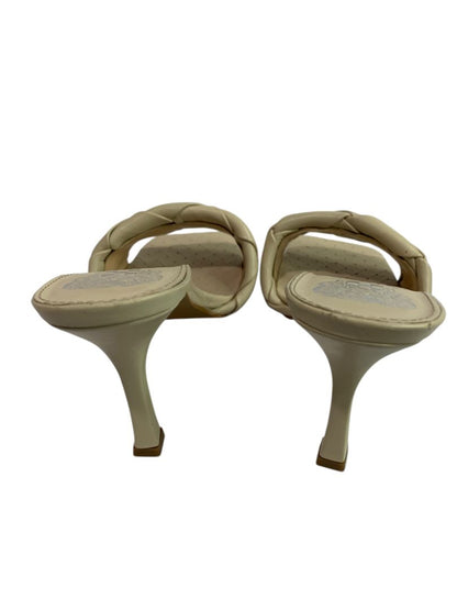 Size 8M Vince Camuto Brelanie Tan Leather Sandals 3.5" Heels