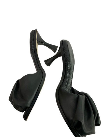 Size 8M Circus by Sam Edelman Slade Black Leather 3" Heel Slides