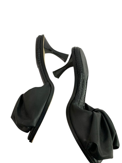 Size 8M Circus by Sam Edelman Slade Black Leather 3" Heel Slides