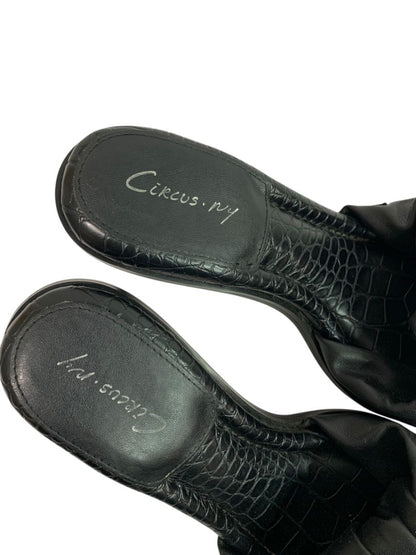 Size 8M Circus by Sam Edelman Slade Black Leather 3" Heel Slides