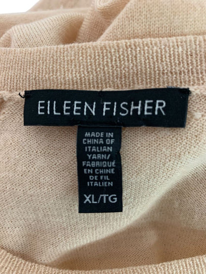 Size XL Eileen Fisher Womens Italian Yarn Sweater Beige Lightweight