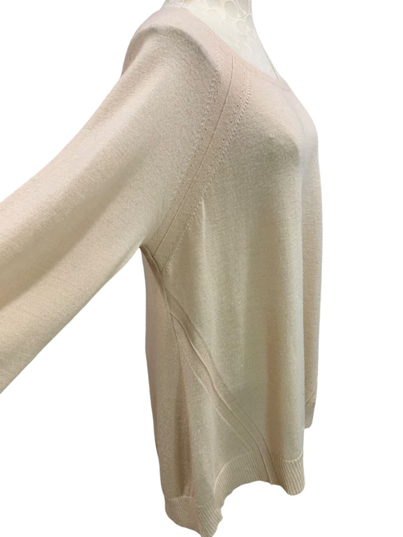Size XL Eileen Fisher Womens Italian Yarn Sweater Beige Lightweight