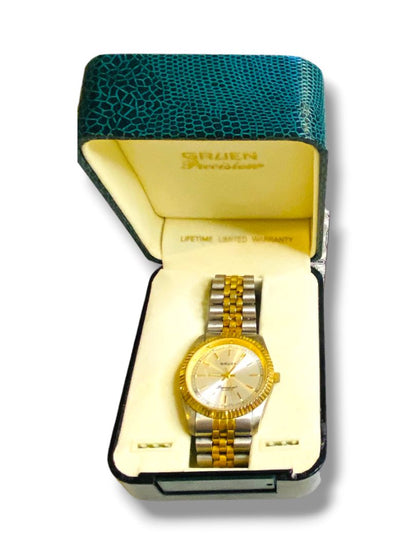 Gruen Precision Mens Stainless Steel Wristwatch 35mm Working