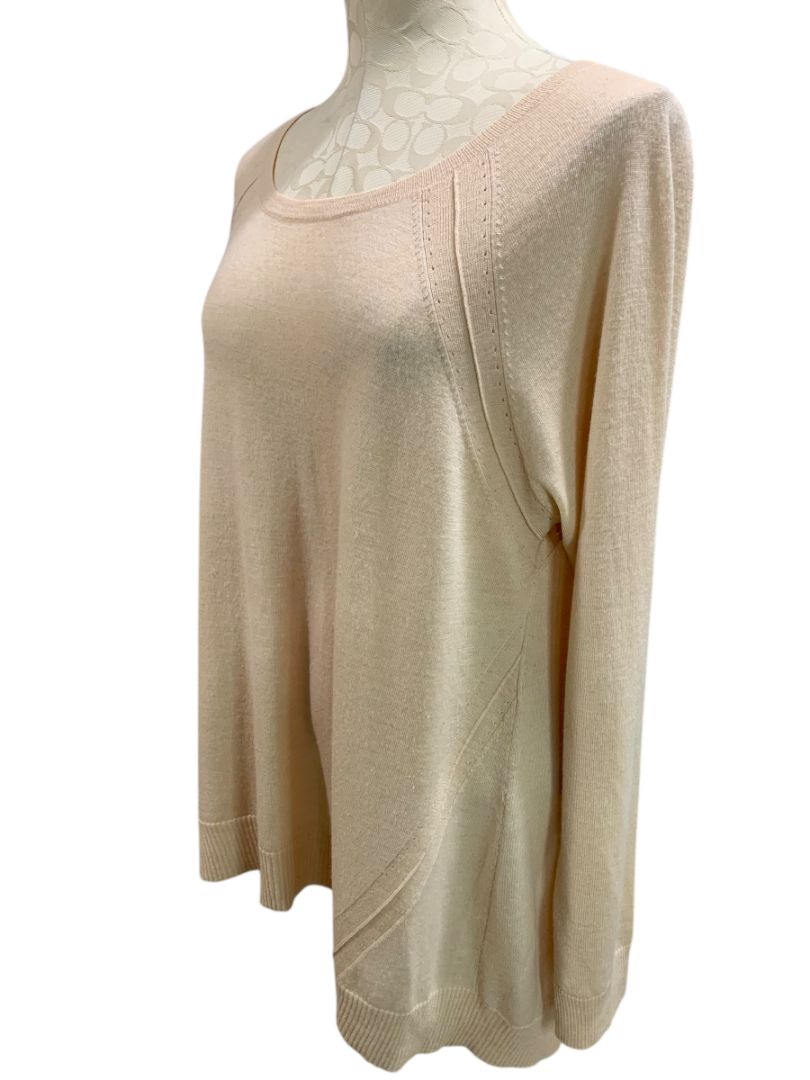 Size XL Eileen Fisher Womens Italian Yarn Sweater Beige Lightweight