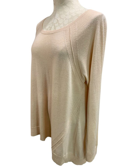 Size XL Eileen Fisher Womens Italian Yarn Sweater Beige Lightweight