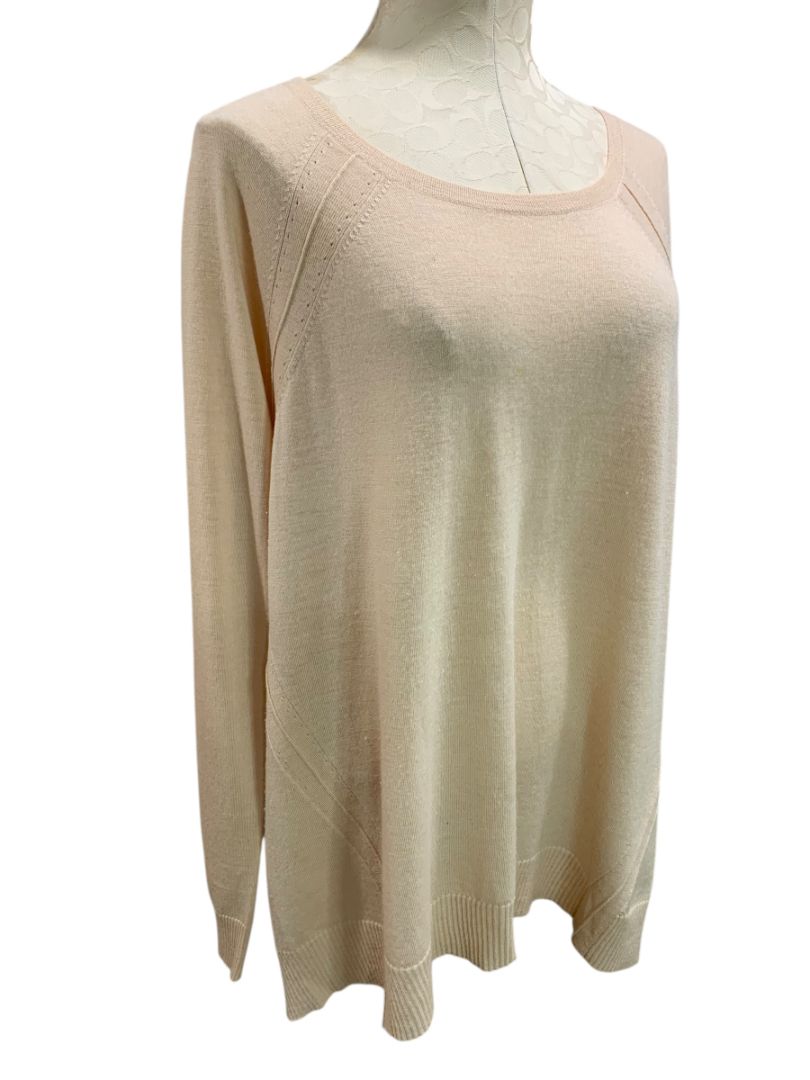Size XL Eileen Fisher Womens Italian Yarn Sweater Beige Lightweight