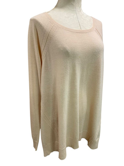 Size XL Eileen Fisher Womens Italian Yarn Sweater Beige Lightweight