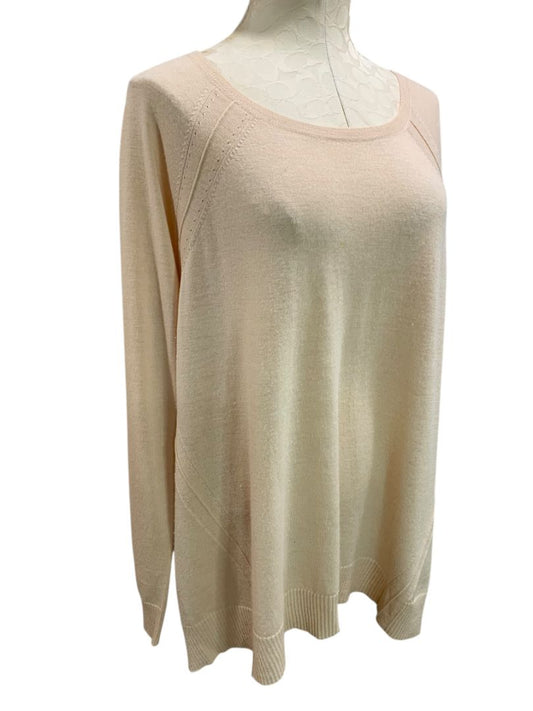 Size XL Eileen Fisher Womens Italian Yarn Sweater Beige Lightweight