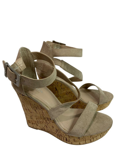 Size 8M Charles by Charles David Cork Platform Wedge Sandals Ankle Strap