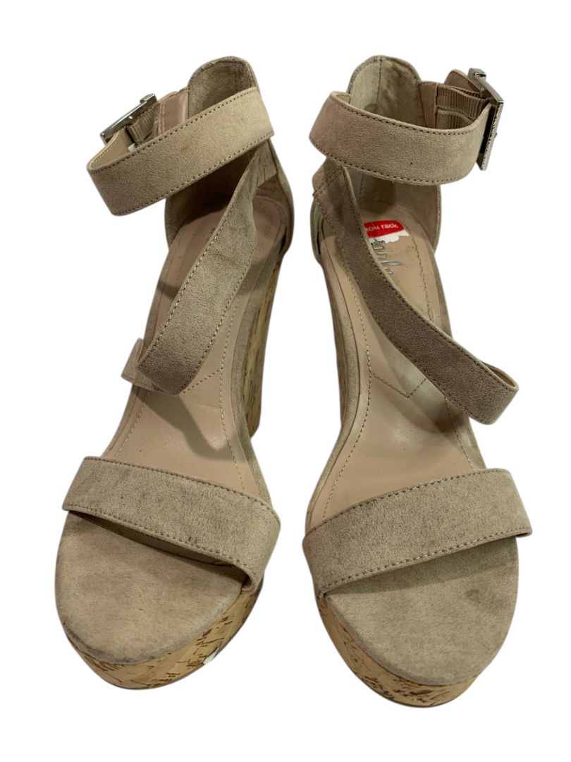 Size 8M Charles by Charles David Cork Platform Wedge Sandals Ankle Strap