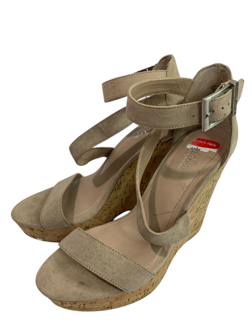 Size 8M Charles by Charles David Cork Platform Wedge Sandals Ankle Strap