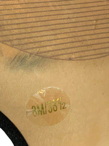 Size 8.5 Vince Camuto Black Microfiber Sandal 4" Heels Ankle Strap