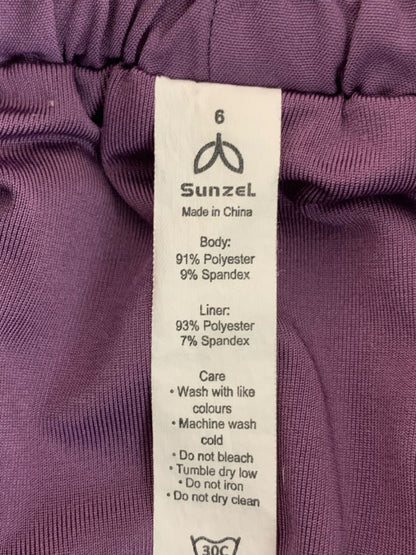 Size 6 Sunzel Purple Womens Running Shorts Undershorts Zip Pocket