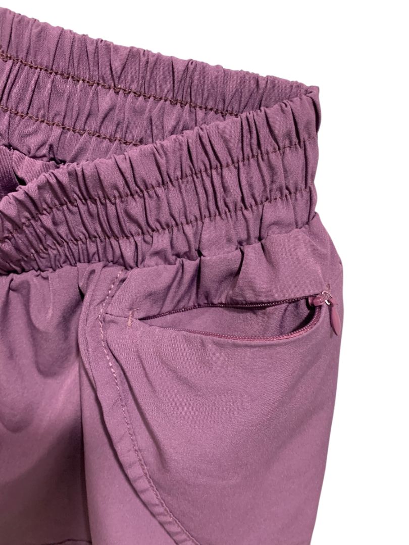 Size 6 Sunzel Purple Womens Running Shorts Undershorts Zip Pocket