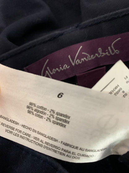 Size 6 Gloria Vanderbilt Womens Pull on Navy Blue Pants