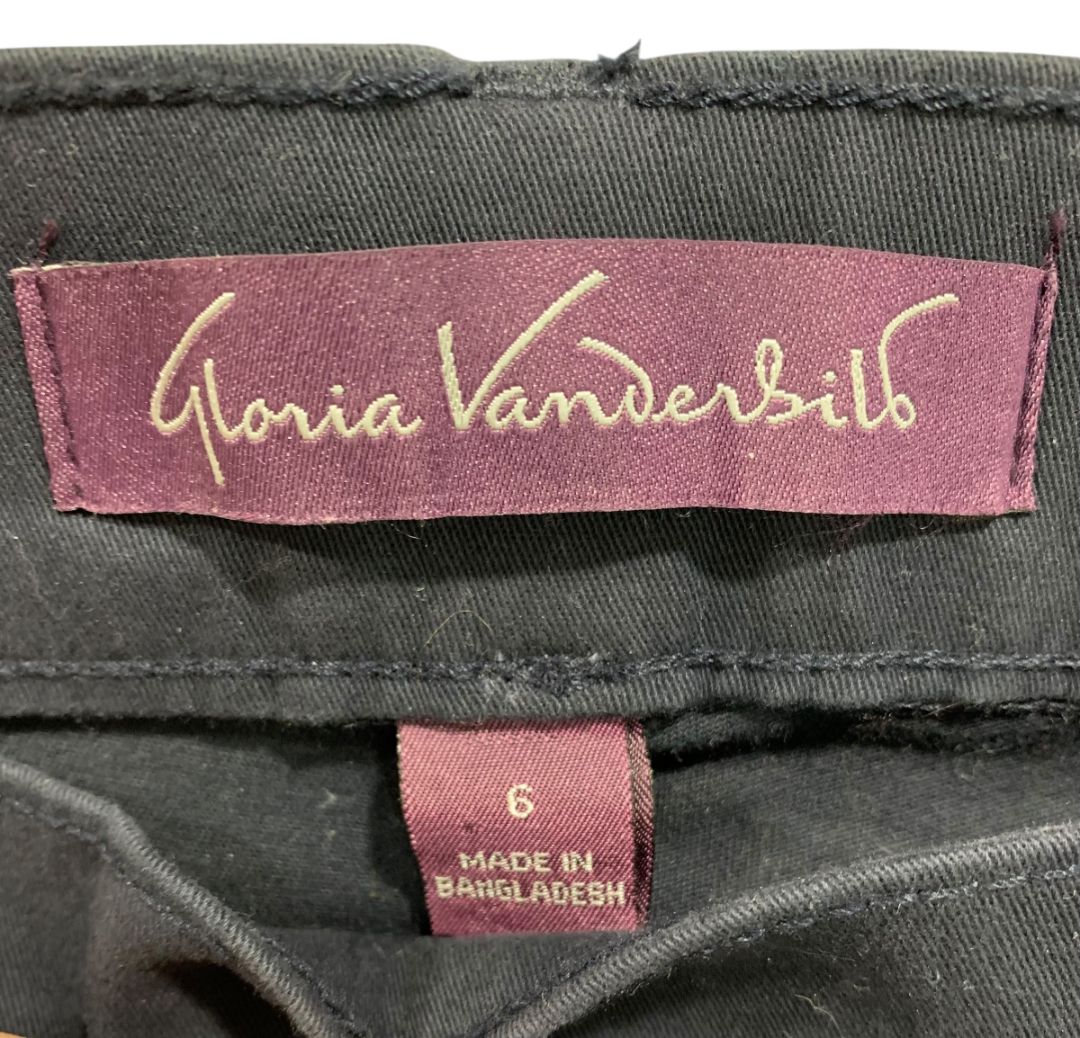 Size 6 Gloria Vanderbilt Womens Pull on Navy Blue Pants