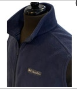 Columbia Vest Mens L Navy Full Zip Fleece Soft Blue Outdoors