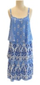 Size Small Southern Tide "RAYELLE" Layered Sundress Tier Blue White Ikat