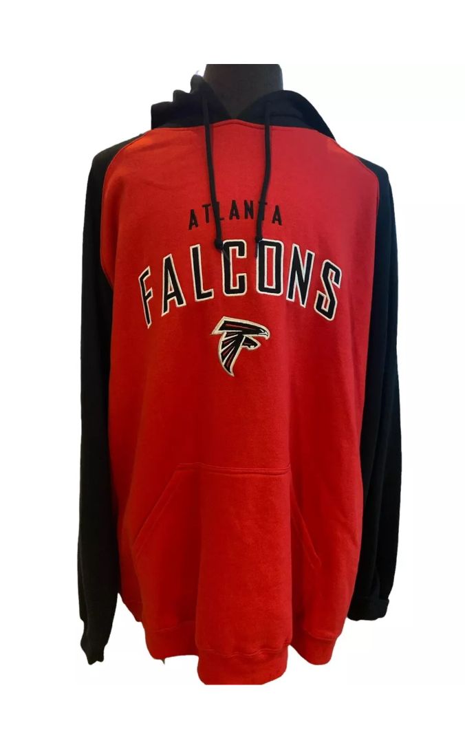 2XL ATLANTA FALCONS Hoodie Pull Over Embroidered Logos NFL Reebok