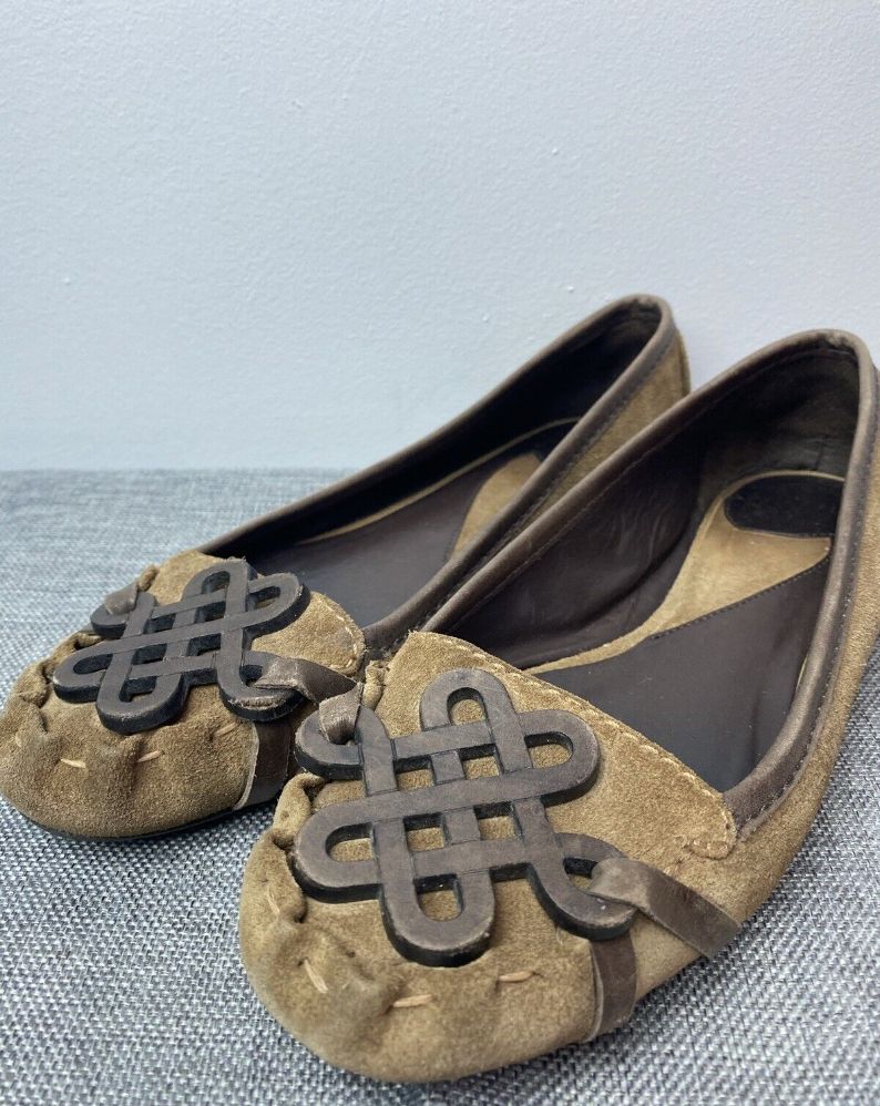6M Diane Von Furstenberg Brown Suede Flats