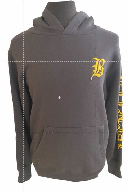 Large Be Original Rare Official y2k Style Gray Embroidered Hoodie