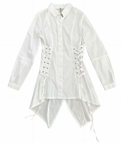 Size XS XCVI White Button Top Shirt White Victorian Steampunk Fitted Medieval