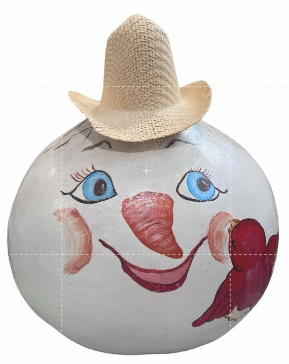 Gourd Snowman Scarecrow Hand Painted Christmas Winter Holiday Decoration Bird