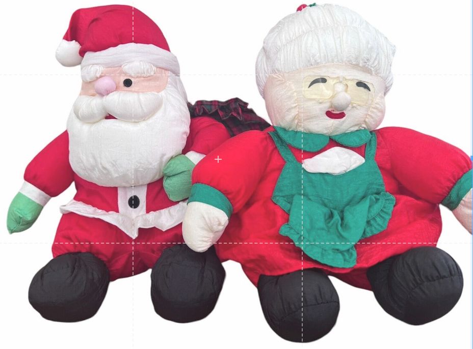 Santa Mrs Claus Christmas Nylon Plush Lot Parachute Soft Stuffed Toys JS Interna