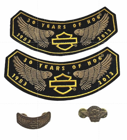 Harley Davidson 30 Years Owners Group HOG Patch Pin Set 1983 - 2013 New