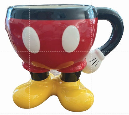 MICKEY MOUSE DIsney Ceramic Bottom Pants MUG/ CUP Handle Arms Feet