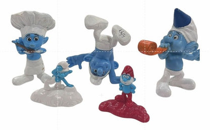 McDonald's Smurf Figures: Baker, Hefty, Party Planner, Papa Smurf And 5 Pieces