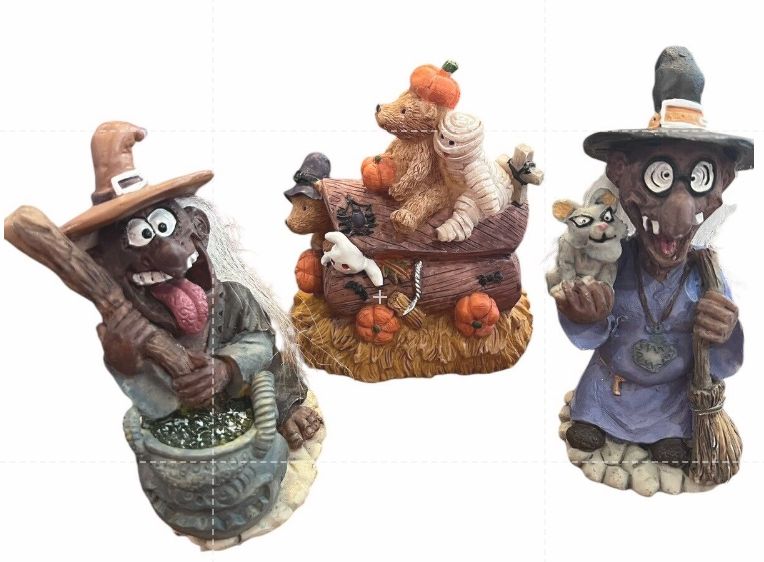 K's Collection Halloween Indoor Decor Witch Figurine Set Trick or Treat Costumes