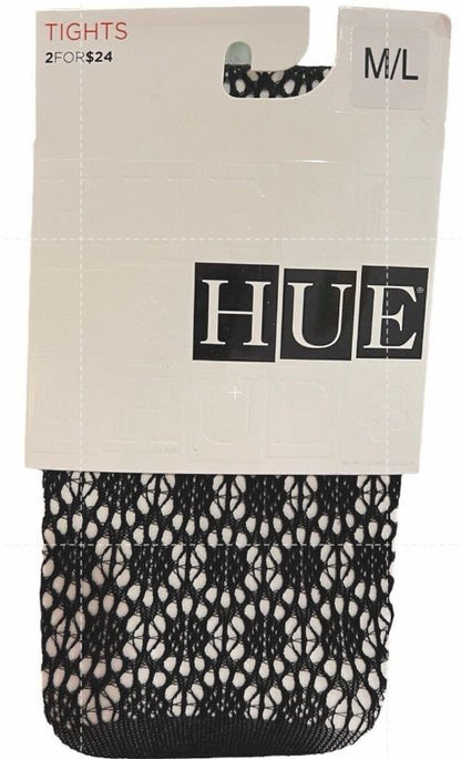 NWT HUE Circle Net Tights Size M/L Black Goth